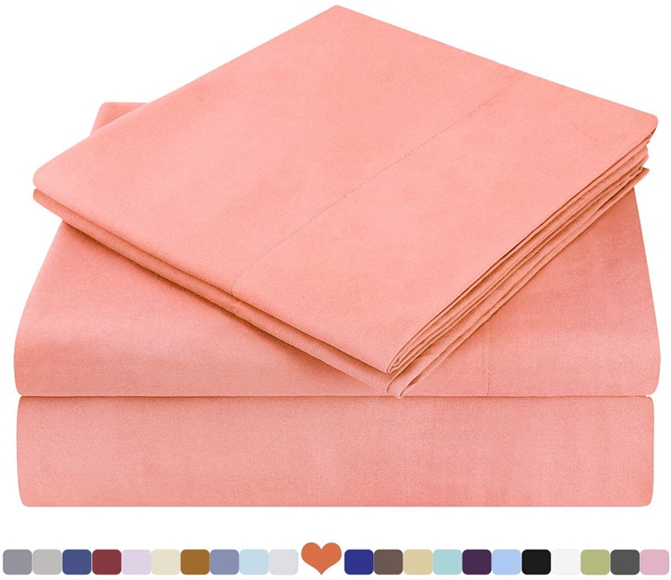 mellanni bed sheet set Factory Supply 100% Polyester Microfiber Solid Bedding Luxury Bed Sheet Set