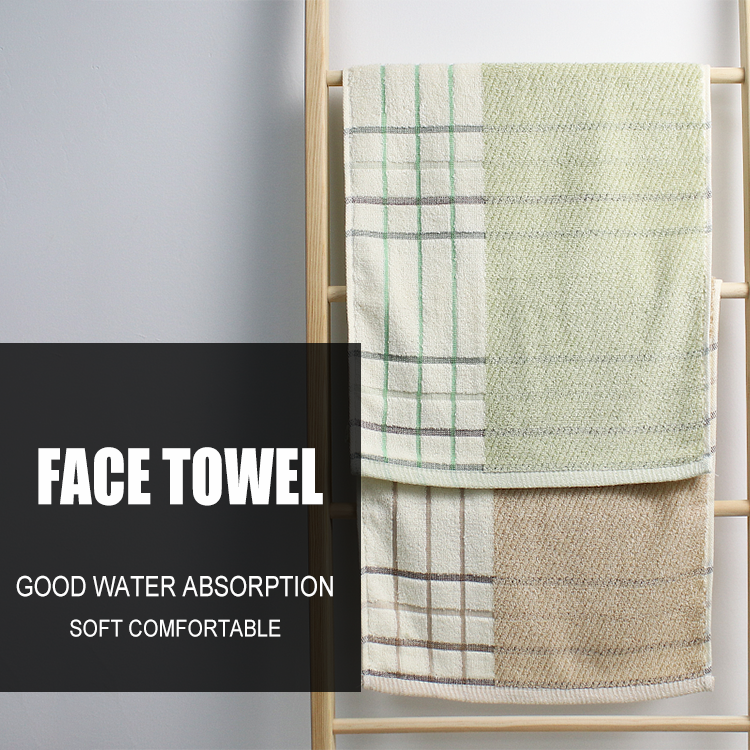 Dobby Satin Grid Special Weave Can Be Customized Face Face Cloth 100% Cotton Towel