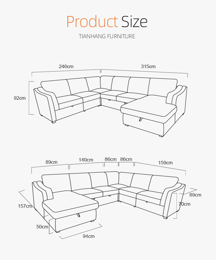 Lewi couches living room sofa furniture U shape sectional sofa set