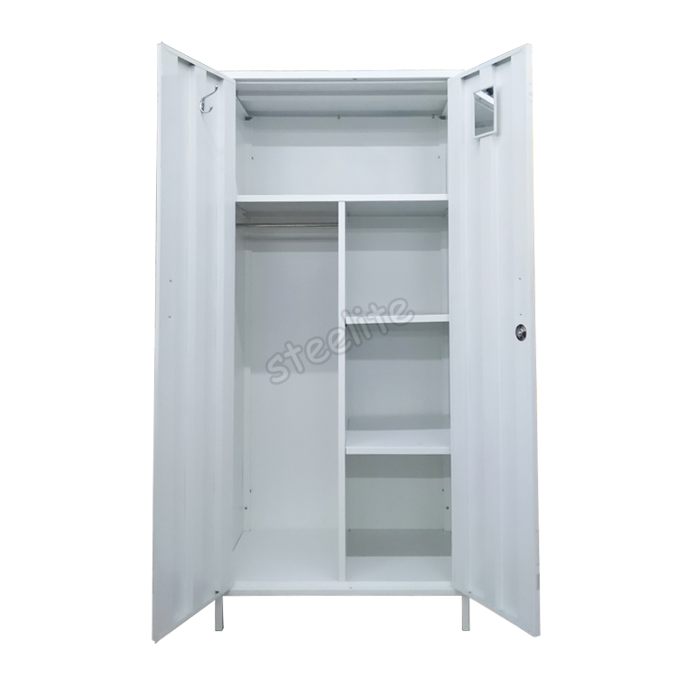 Customized carton printing wardrobe modern 2 door metal clothes wardrobe for bedroom