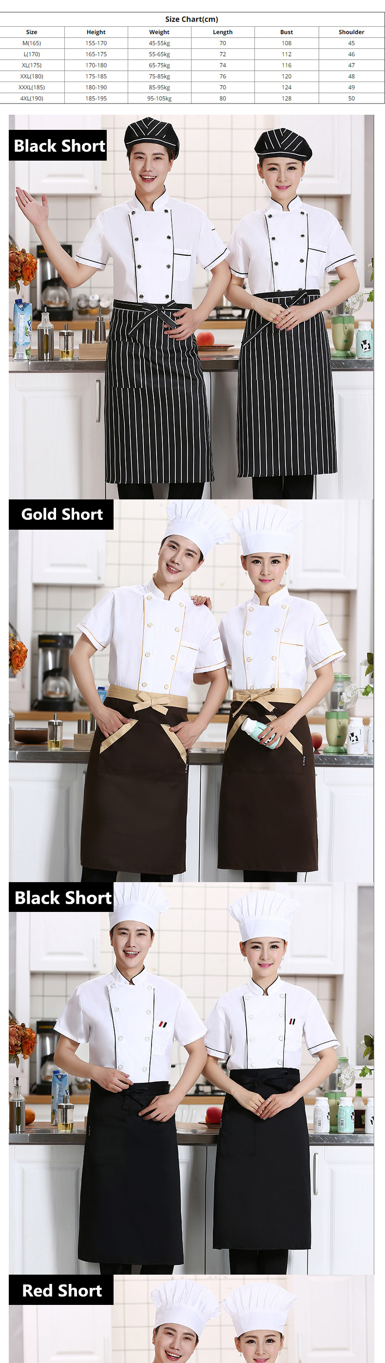 Man Woman Restaurant Bakery BBQ Jacket Kitchen Cook Uniforms Breathable Chef Apron Work Clothes custom