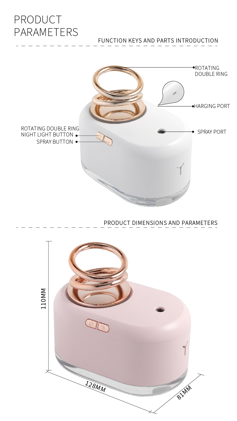 WYWD Factory Direct Supply New Arrival Customized House Humidifier Relieve Fatigue Dual Mode Persistent Spray