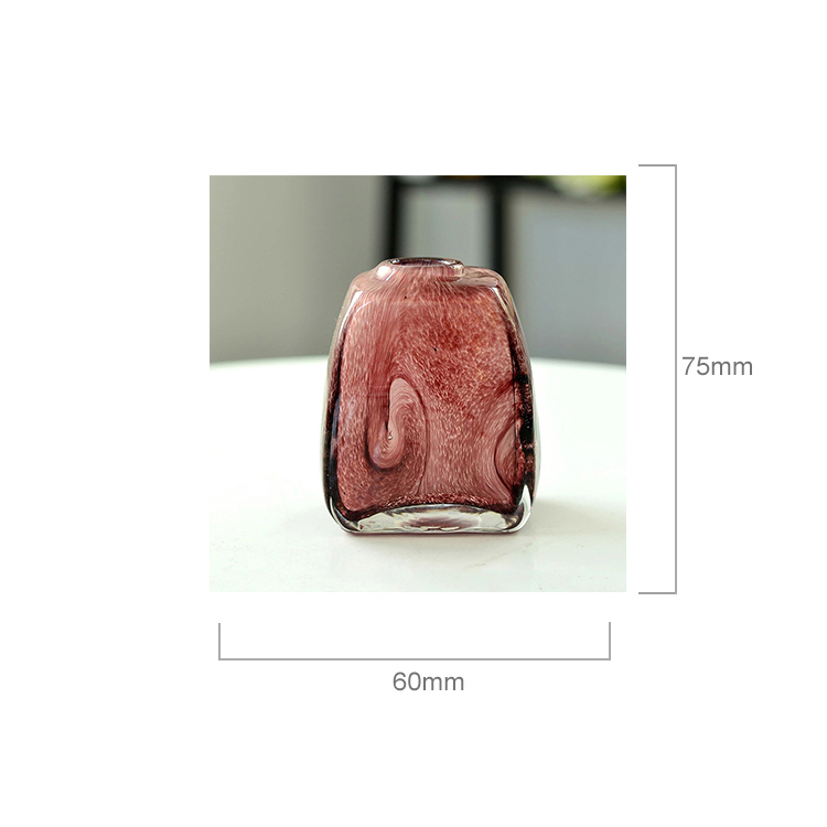Colorful decoration creative hand made small home shop window Crafts purple poplar incense bottle glass vase