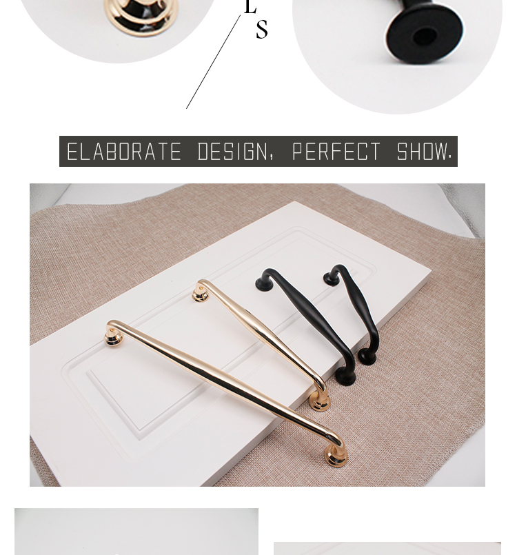 American Country Style Black Color Hand Drawer Handle , Stock Zinc Alloy Kitchen Cabinet Door Handle //