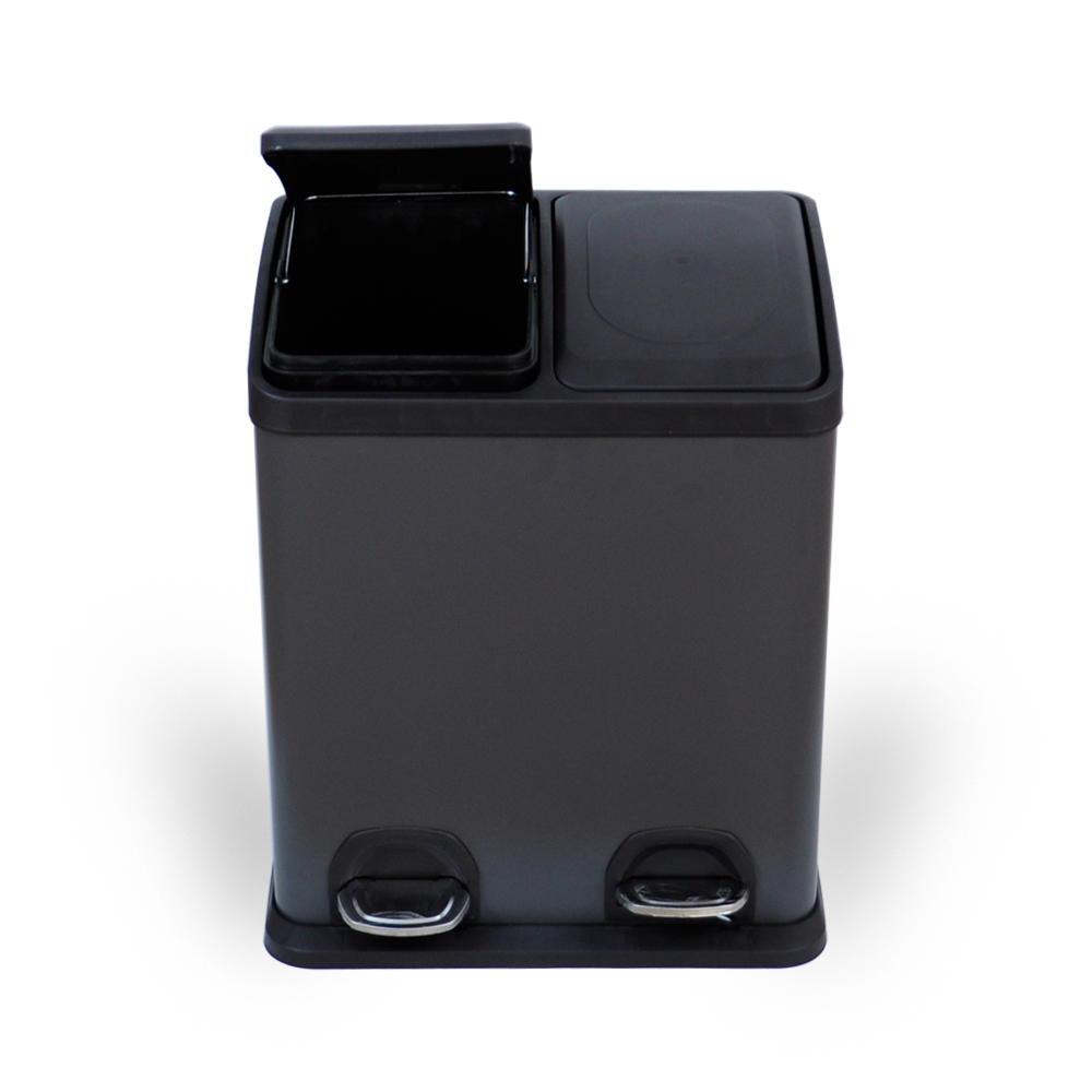 Modern 48L 60L Large Classified Metal Foot Pedal Compartments Trash Recycling Bins for Home Office