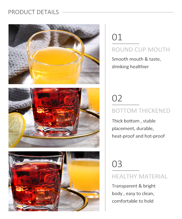 250ml High Quality Custom Logo Tea Coffee Cup Restaurant Clear Whiskey Drinking Beer Water Cheap Glass Cup