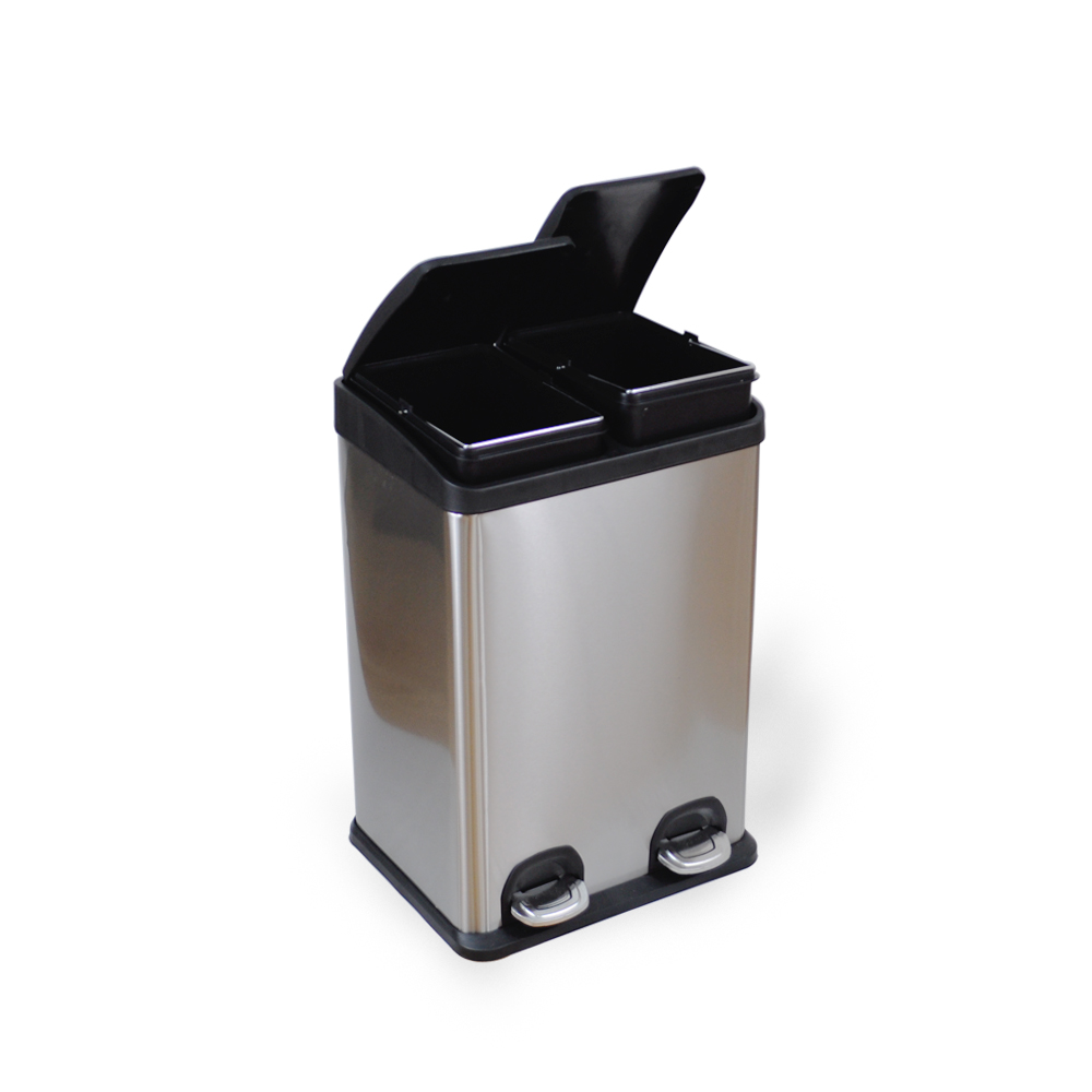 Modern 48L 60L Large Classified Metal Foot Pedal Compartments Trash Recycling Bins for Home Office
