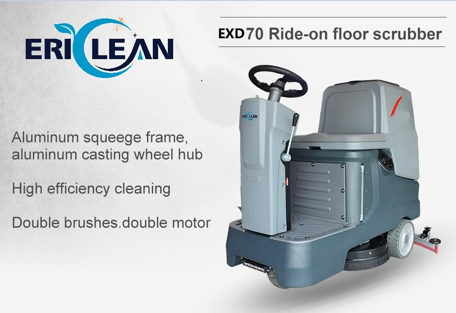 industrial use ride on floor scrubber with battery power