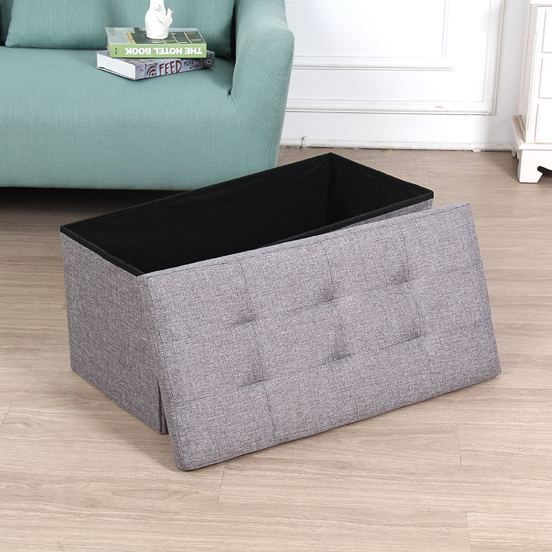 pouf ottoman 76*38*38 linen fabric foldable stool many colors available
