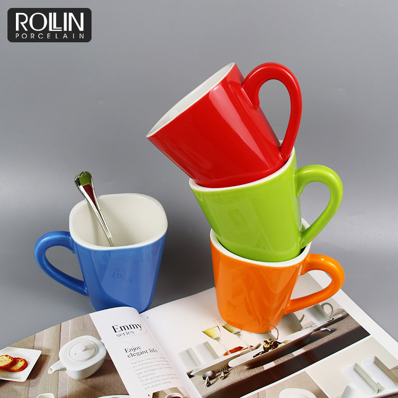 Hotel restaurant used ceramic porcelain COLOR coffee cup  wholesale mugs