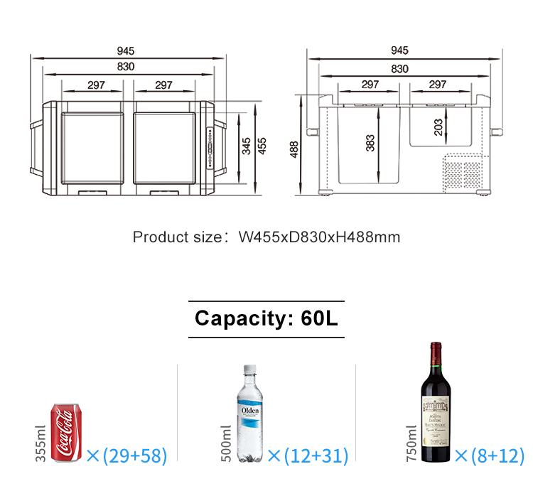 a mini cold drink double door compact refrigerator,solar home appliances cooling compressor table top led light deep freezer