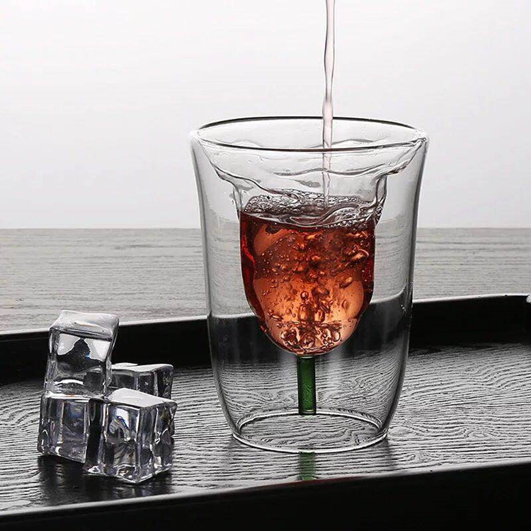 Crystal Glass Whisky Rose Cup Hand Blown Glass High Borosilicate Wholesale