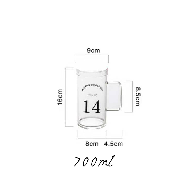 High-capacity Heat Resistant Glass Beer Cup With Handle High Borosilicate