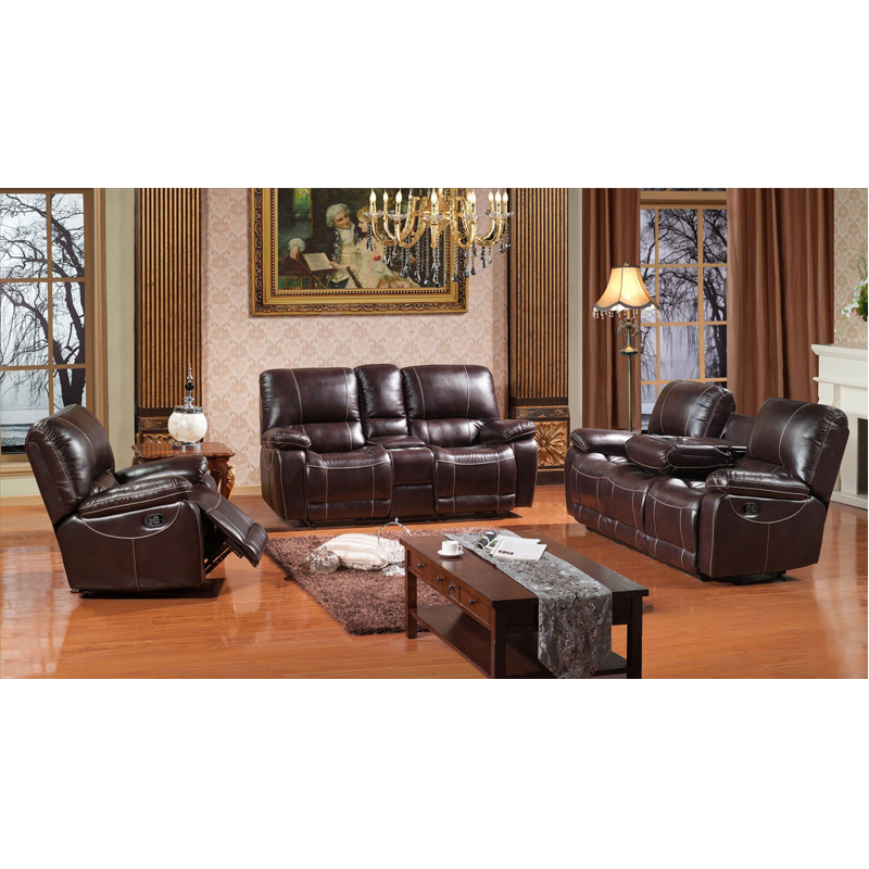 Modern 3 Seater Recliner Chair Functional Sofa Set Furniture Recliner Living room Electric Leather Recliner Sofa