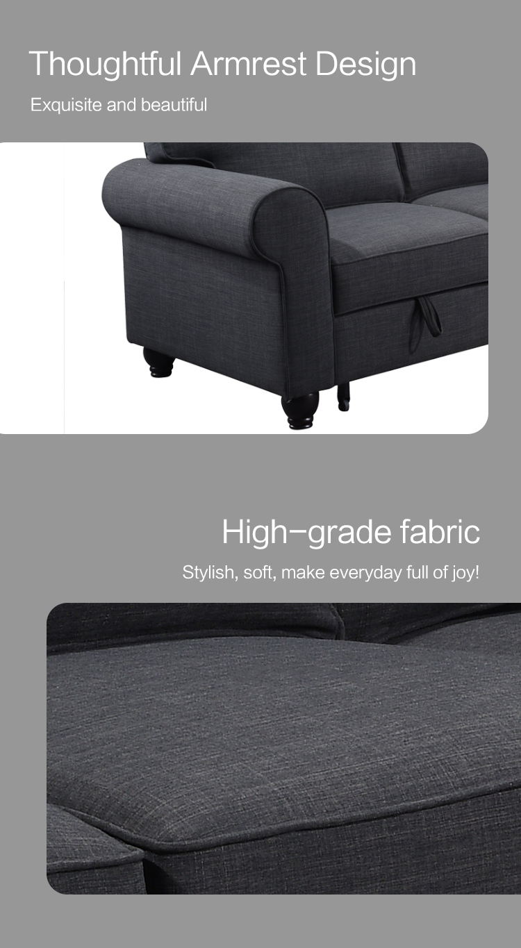 fabric l shape sofa cum bed high quality corner sofa bed factory wholesale