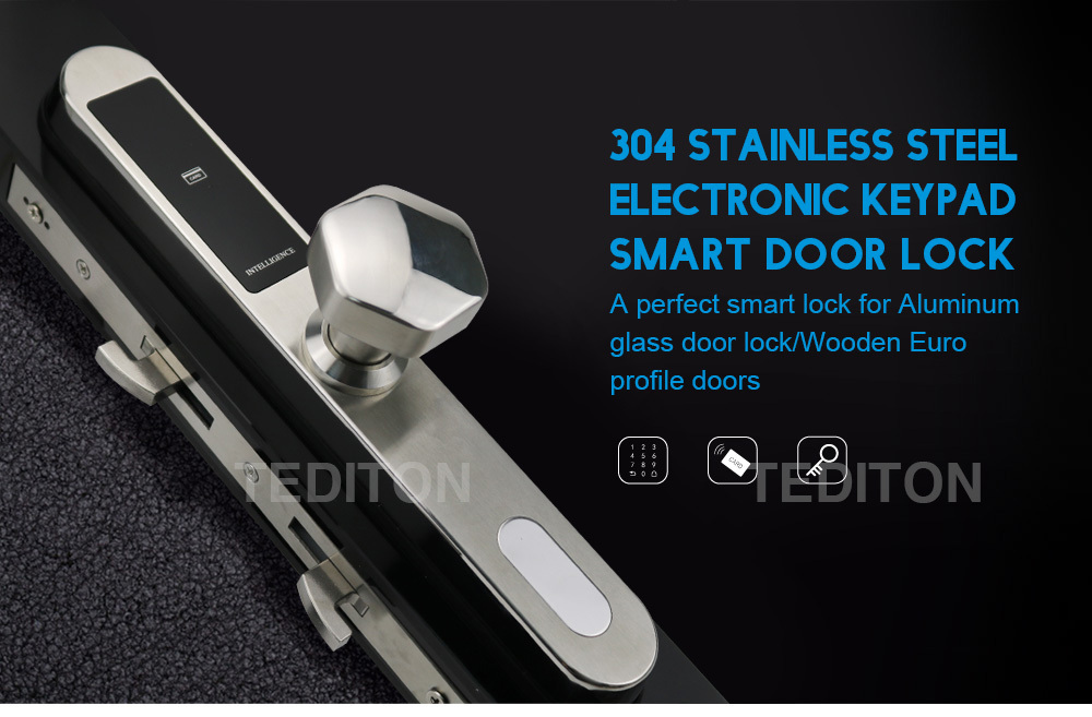 Waterproof BLE Keypad Passcode Digital Sliding Lock for Aluminum Glass Door