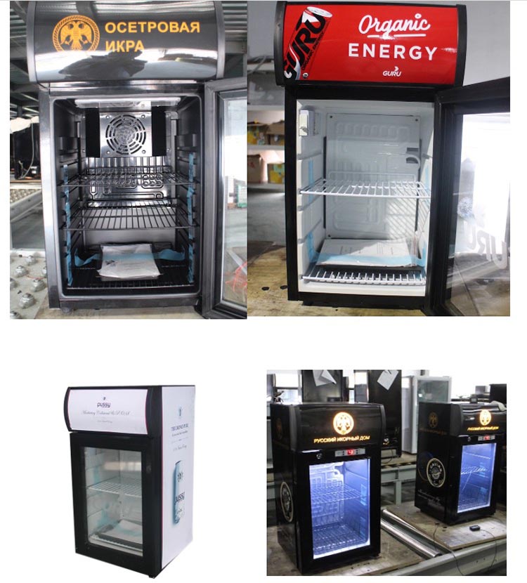 Hot Selling Mini Cooler Counter Top Glass Door Display Chiller Showcase 25L