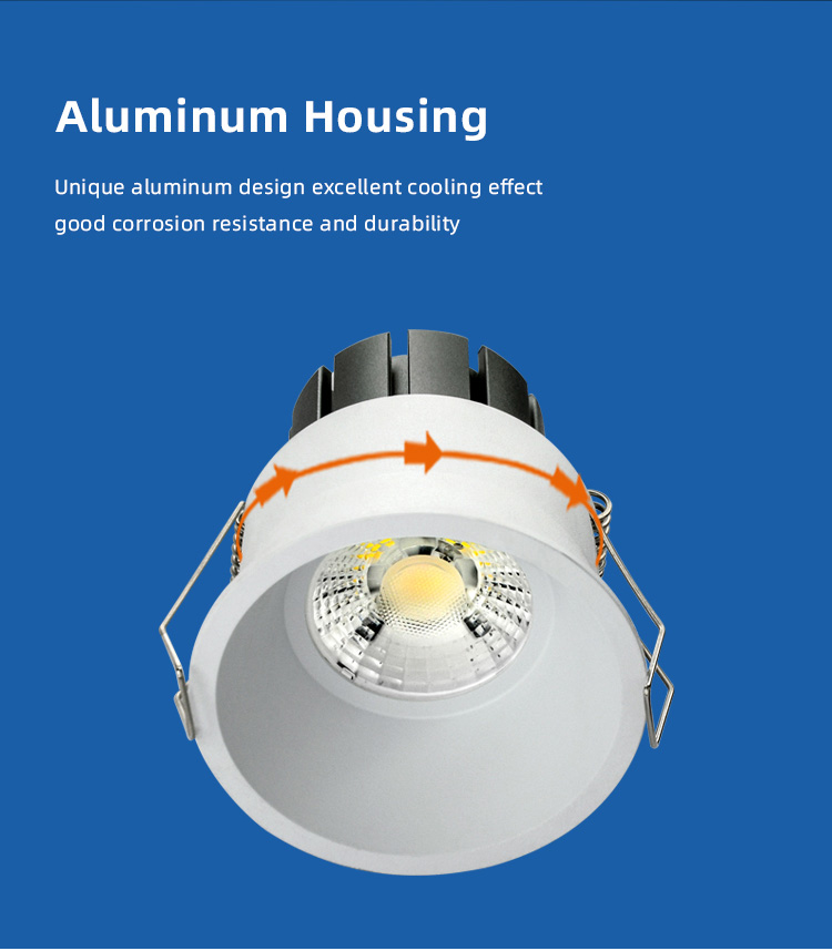 Black White 7w Cob Dimmable Recessed Light Cct Adjustable Round Downlights Mini Led Downlight