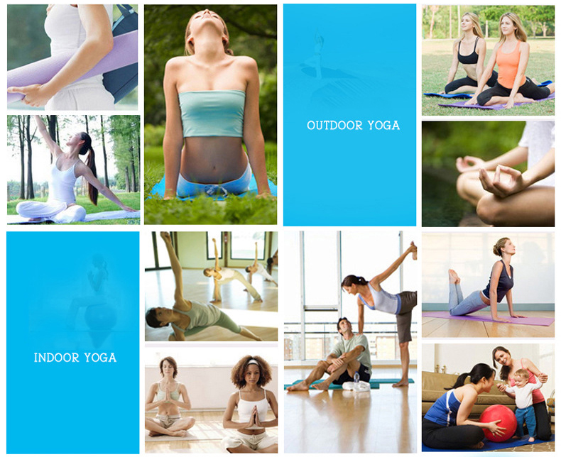 Pencetakan Disesuaikan Tpe Yoga Mat Warna Tunggal 6mm Untuk Kebugaran 6