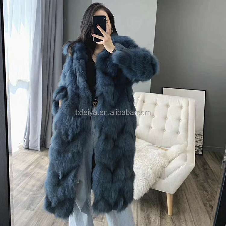 New Arrival Clothes Women Winter Genuine multi color Dyed Fox Fur Jacket Fur Coat