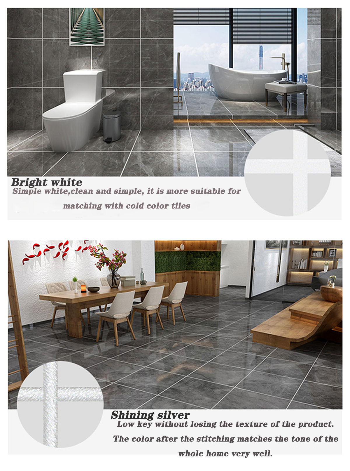OEM customization High Glossed Colored Non Shrink Grout Epoxy Ceramic Tile Grout for Tile Caulk Filling