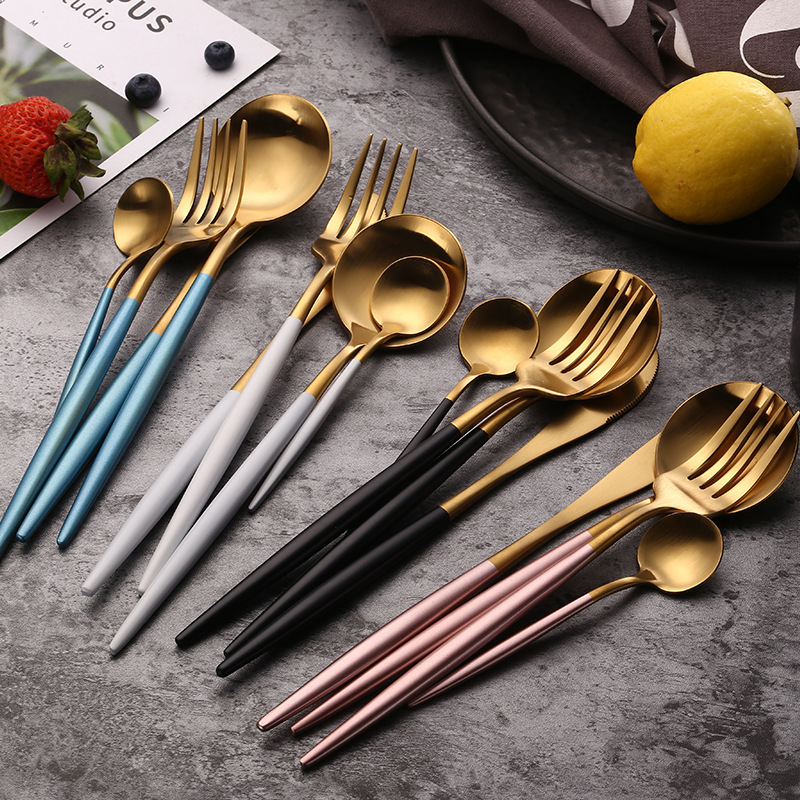 capitol gold plated cutlery flatware set with gift box 18 10 home use restaurant flatware wholesale
