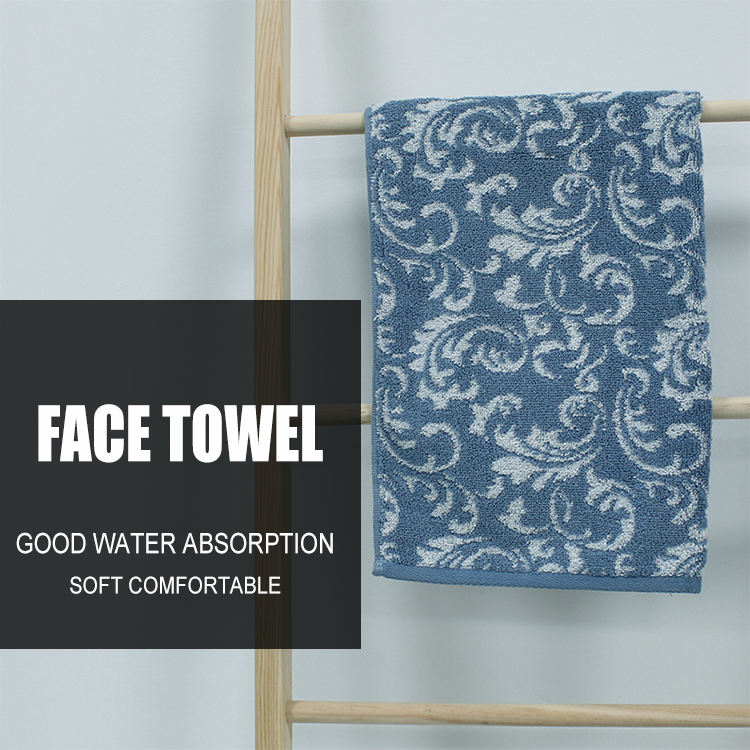 Morden Luxury Super Markets Factory Custom 100% Organic Cotton Jacquard Flowers Face Towels