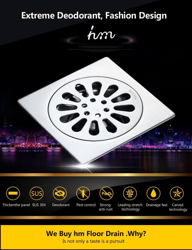 Bathroom Anti Odor Polished Stainless Steel Washing Machine Backflow Preventer Clean Room The Floor Drain Grate