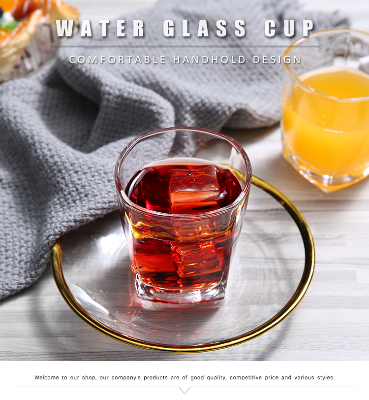 250ml High Quality Custom Logo Tea Coffee Cup Restaurant Clear Whiskey Drinking Beer Water Cheap Glass Cup