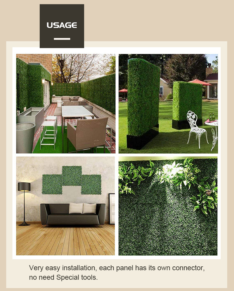 Garden Outdoor Decor 40x60cm 12Pcs green wall artificial boxwood hedge panels