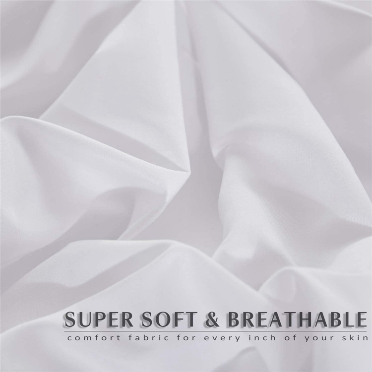 Custom white bed linen set duvet cover 4 pcs bedroom satin stitching duvet cover set