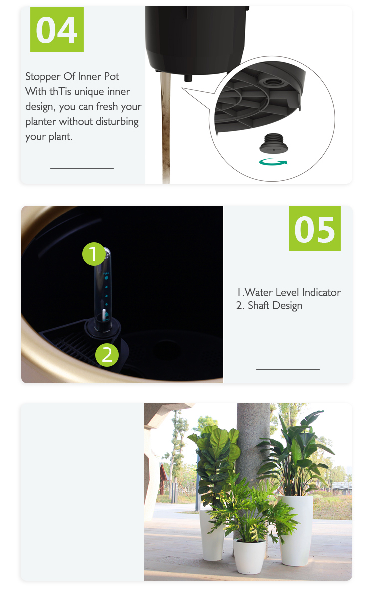 Manufacturers Wholesale Large Big Stand Square White Plastic Garden Outdoor Planters Flower Plant Pots