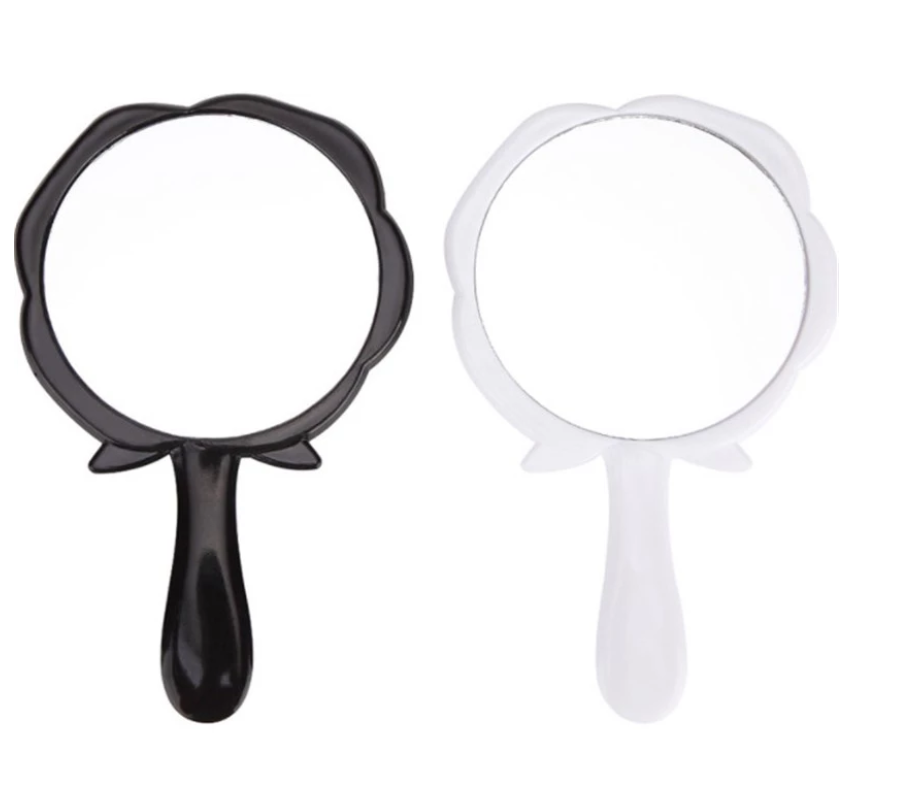 Rose Flower Shape Single Side Plastic Mini Handheld Makeup Cosmetic Mirror For Gifts