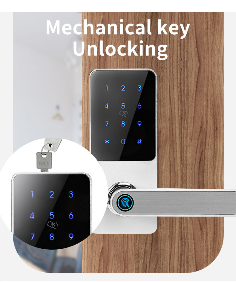 Wiif Fingerprint Password Rfid Card Keyless Universal Electronic Handle Smart Lock with TTlock APP