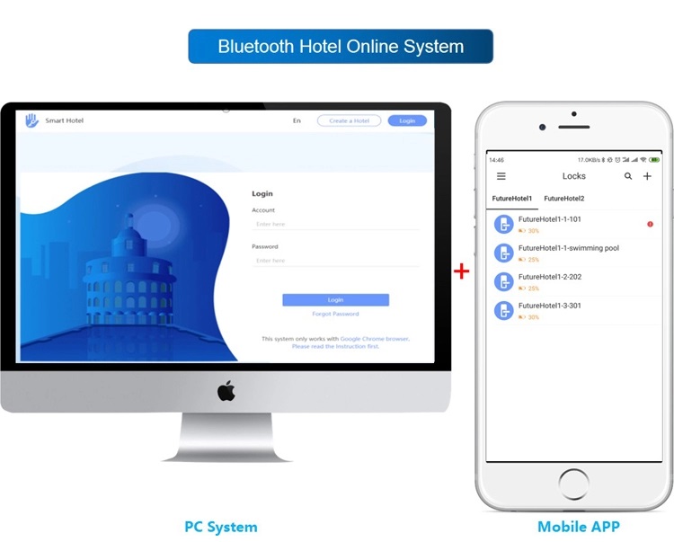 304 SS Split Lock Hotel RFID Card Hotel Lock System With Easy Hotel Card Lock Management Software