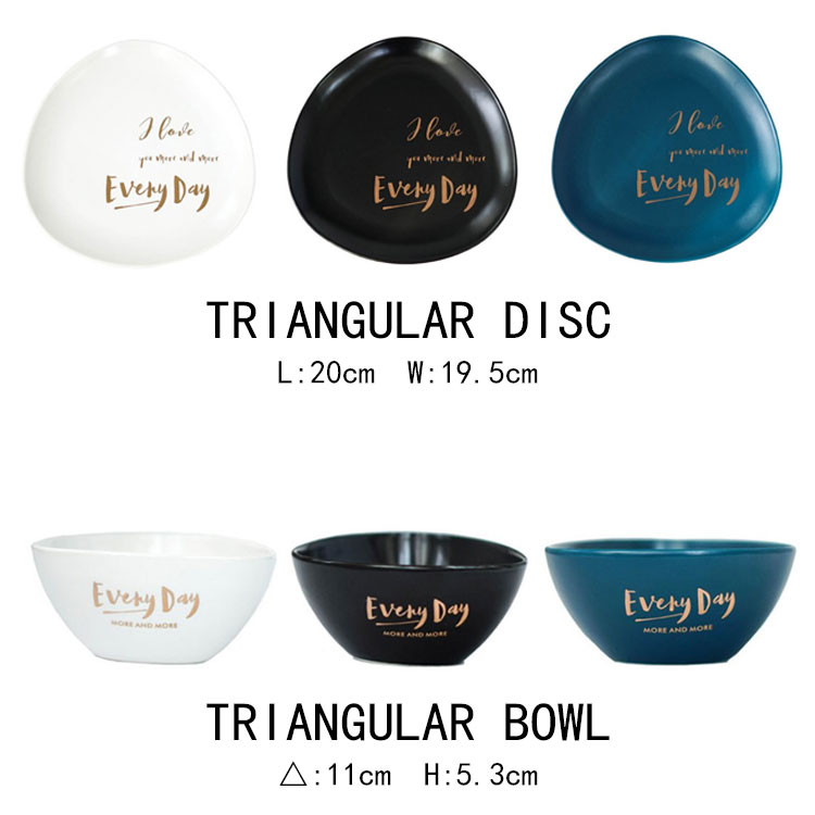 Wholesale Modern Style Ceramic Triangular Soup Bowl Dish Salad Plate