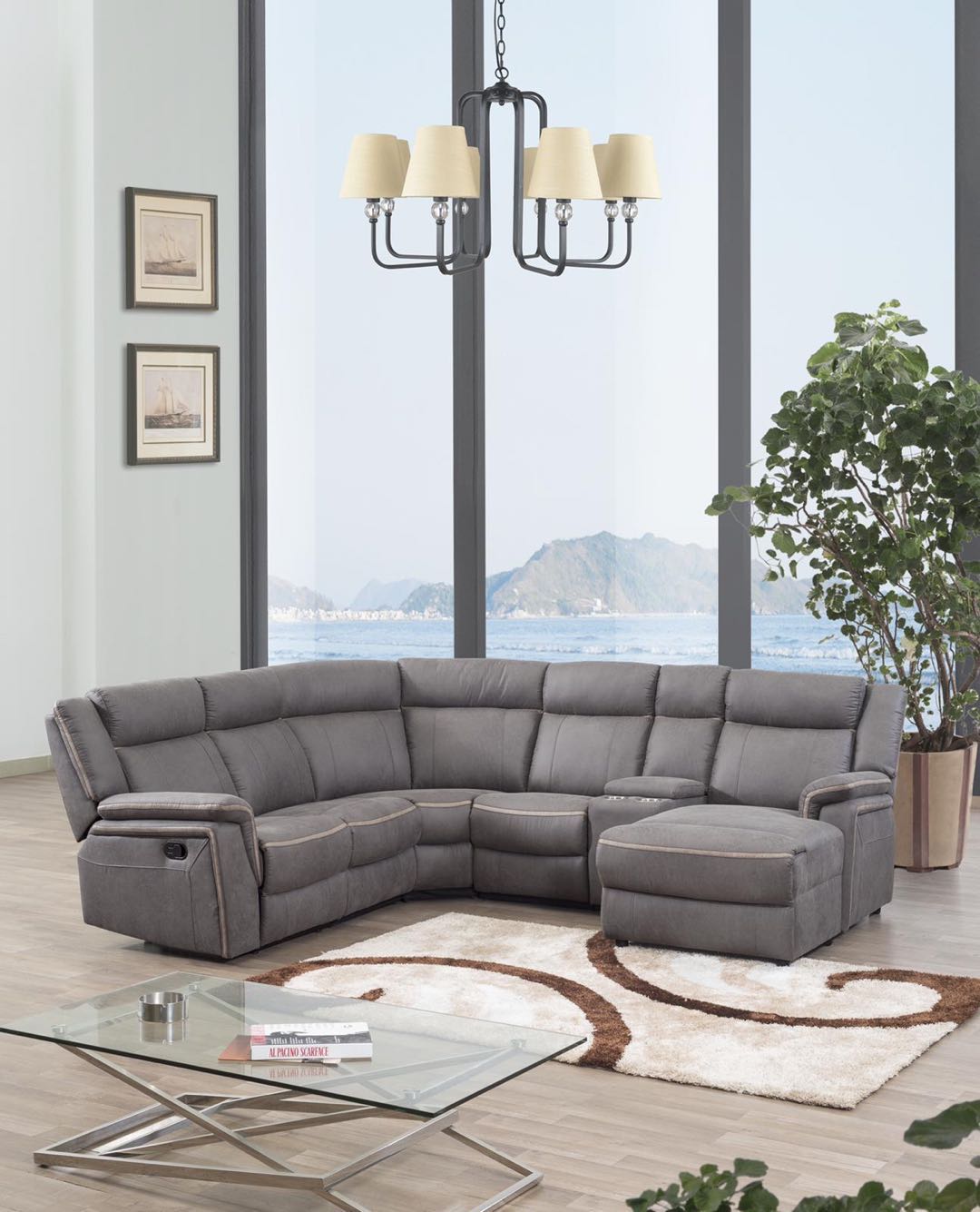 Living room Sectional Recliner sofa set
