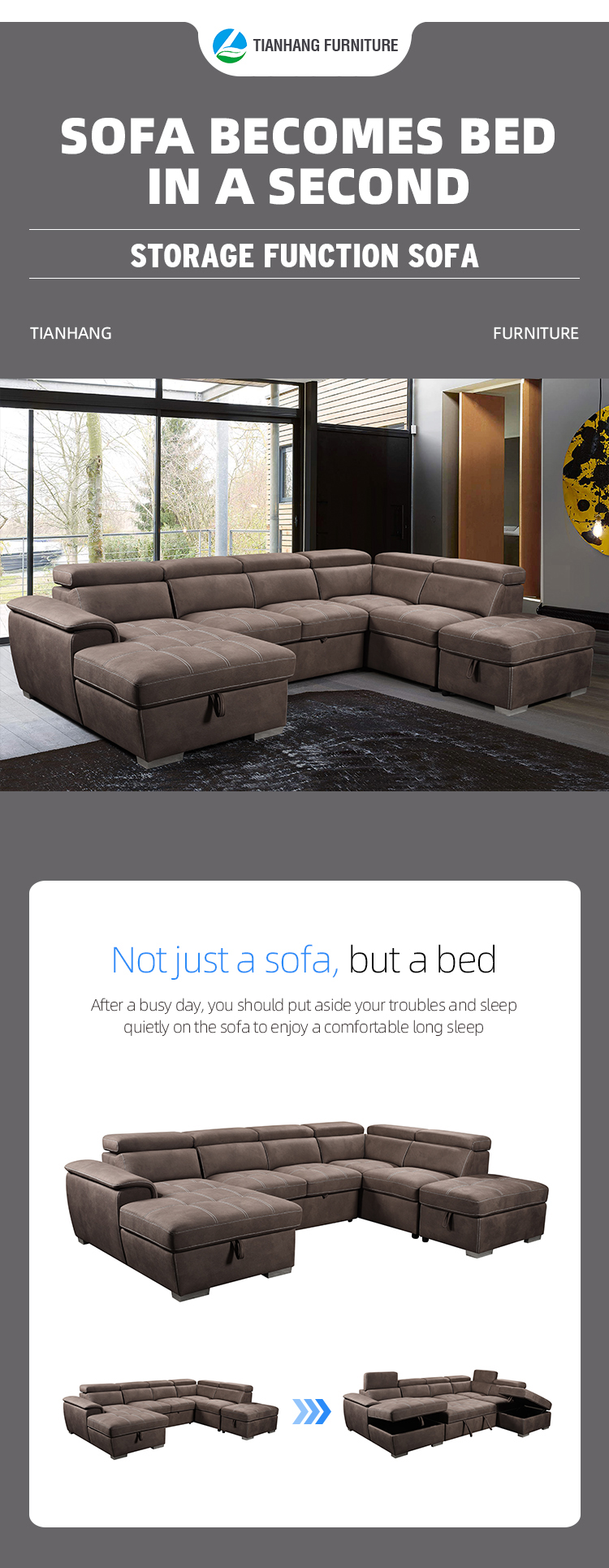 Capri 4  living room modern corner sofa fabric home furniture sleeping sofa bed sectional set
