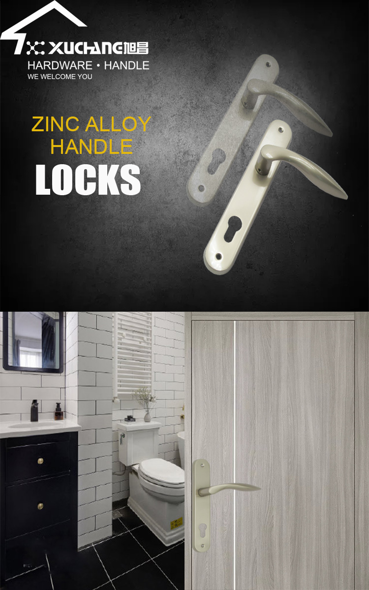 Popular Design Security  Zinc Lock Plate And Handle Interior Door Handle