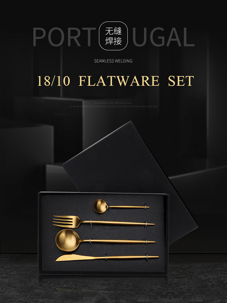 Bulk Black Plated Flatware Sets 18/10 Silverware Set Tableware Sets Wholesale
