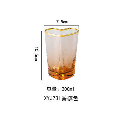 Transparent or Custom Logo Gold Rim Electroplating Drinking Glass Cup Tea Cup For Drinking Glass