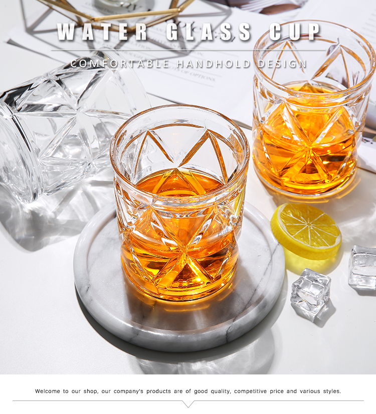 High quality Smoothie cheap diamond wave cup embossed special glasses bar etched latte party glass cups
