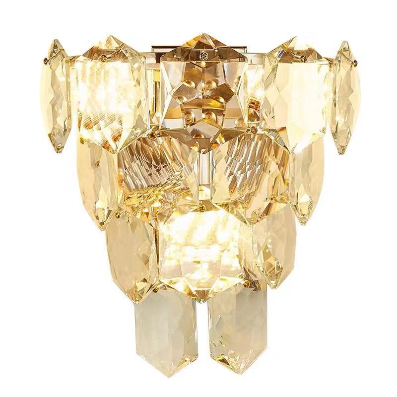 Modern Crystal Wall Sconce with Two Lights at Destination Lighting for living room bedroom