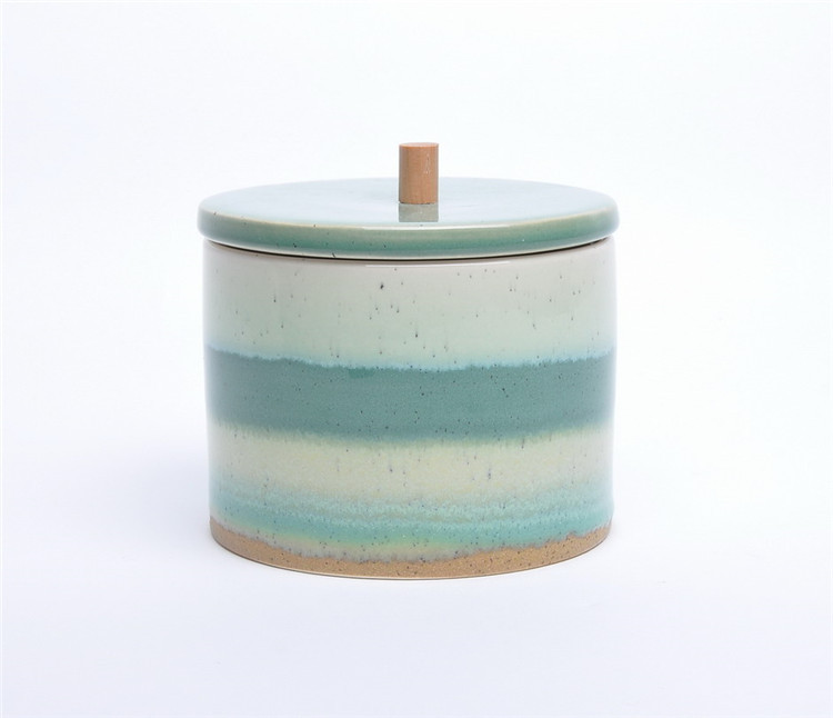 Personalized modern empty porcelain green color custom logo candle jar