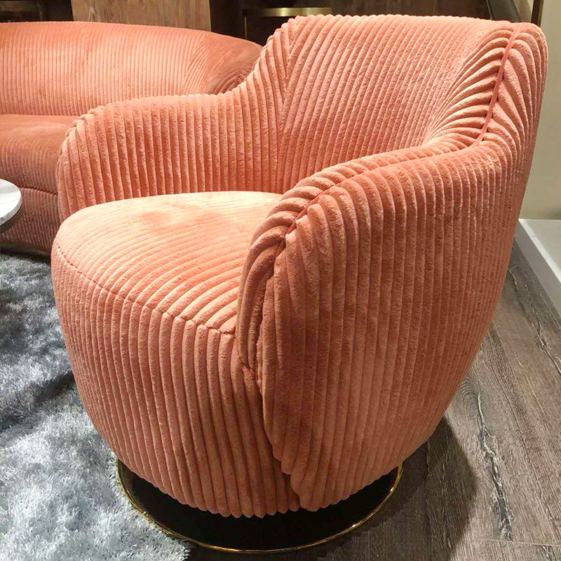 Modern Living Room Furniture Pink Velvet Upholstery golden legs sofa