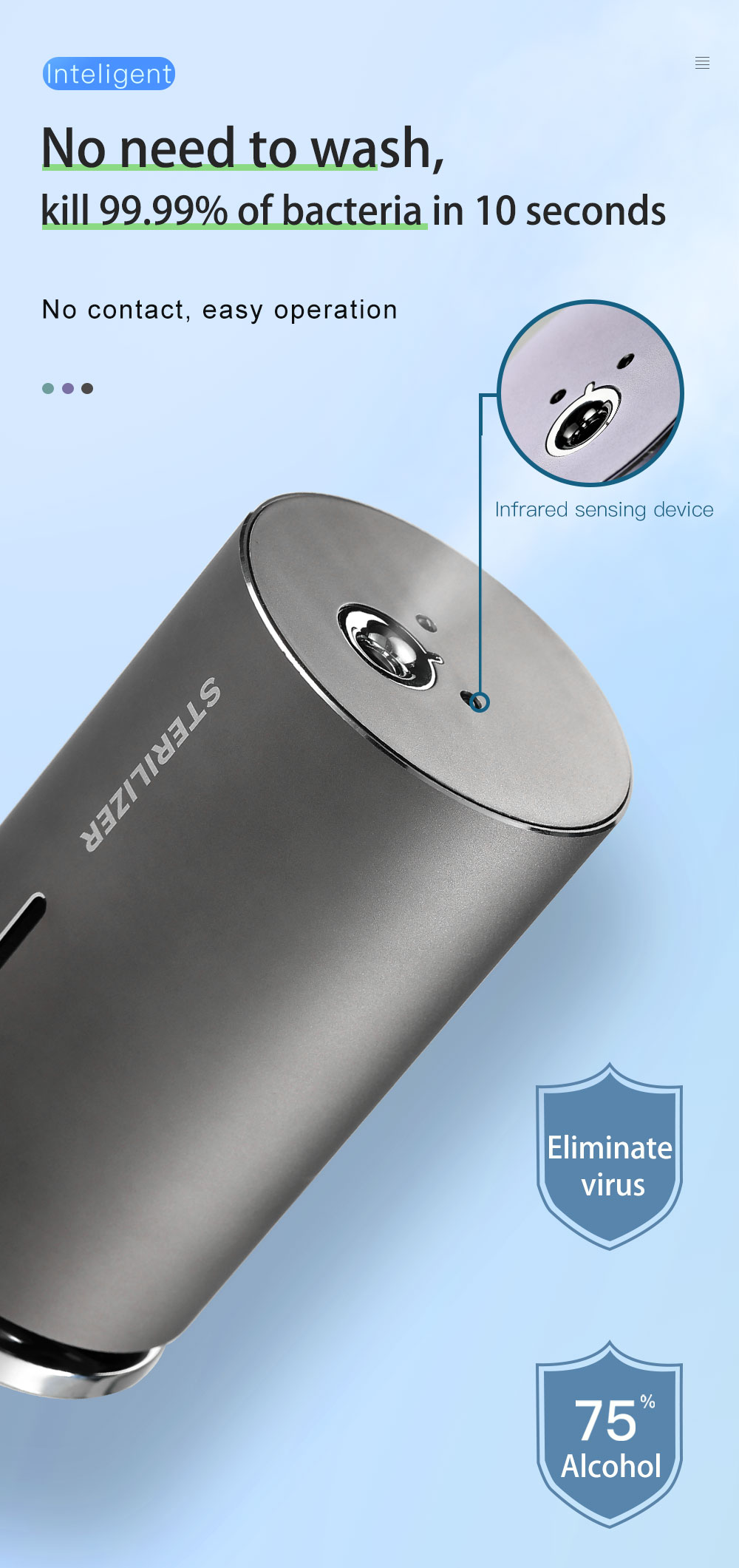 WYWD New Design Professional Smart Spray Sterilizer With Timing Function Cosmetics Living Room And Kitchen Disinfection