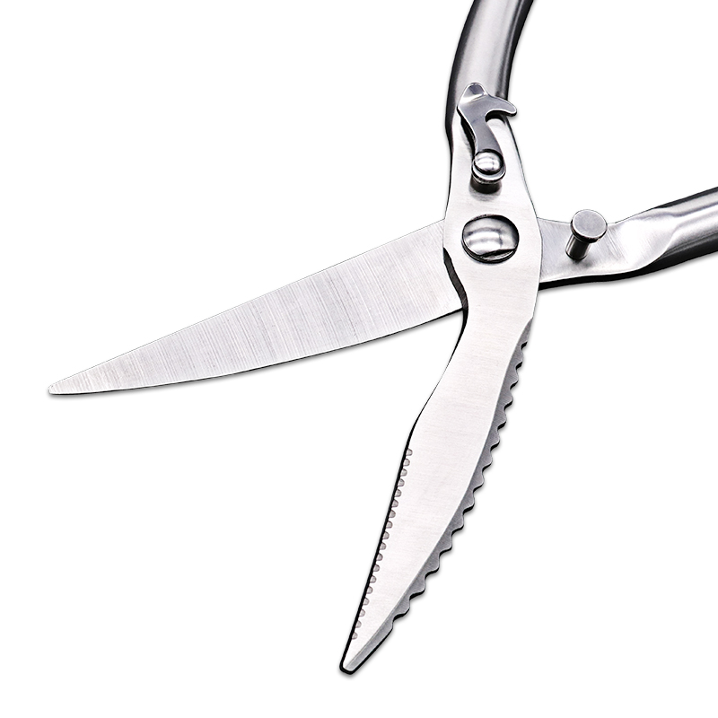 strong fish duck cut stainless steel handle spring loaded poultry scissors