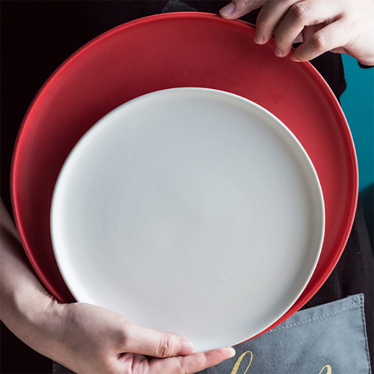 Wholesale Black Porcelain Nordic Restaurant Matte Plates Dishes Ceramic Dinner Plate For Wedding