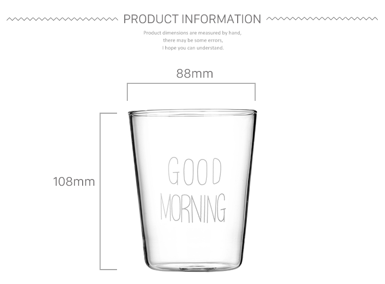 Stocked 400ml capacity Customized Logo Acceptable  Borosilicate glass water cup