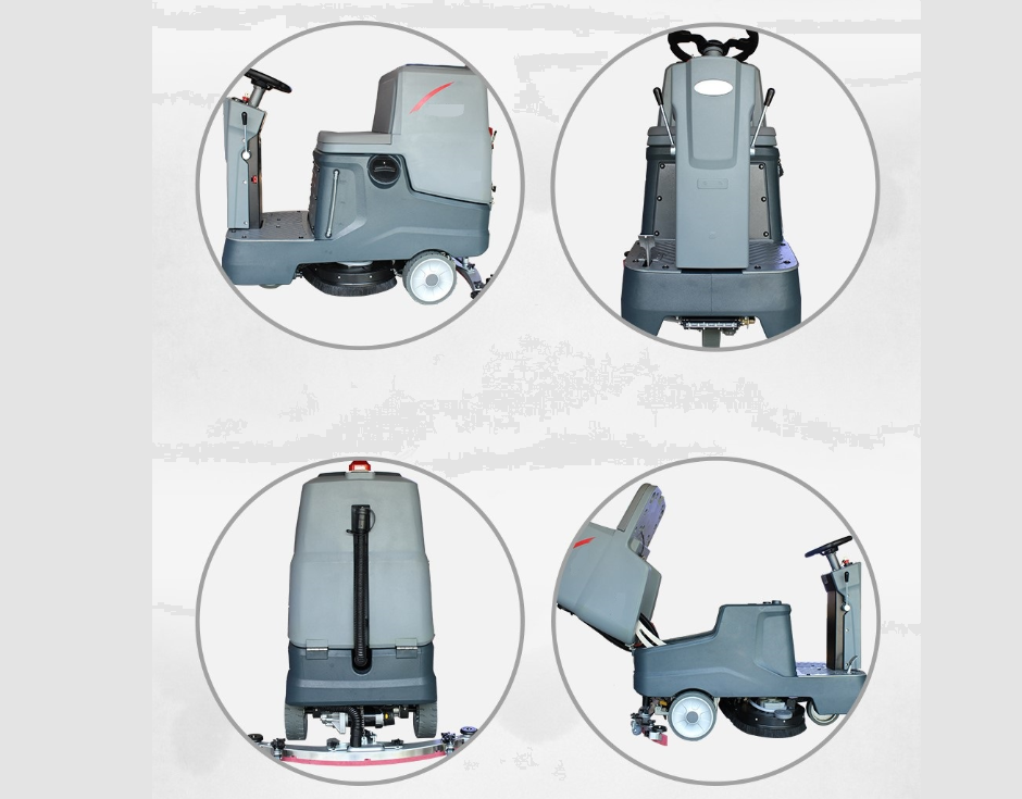 industrial use ride on floor scrubber with battery power